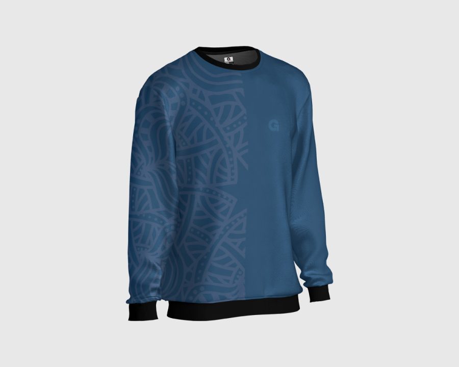 maori polynesian visual art tattoo sublimated sweatshirts pullover round neck fleece full sleeve sublimation all over print