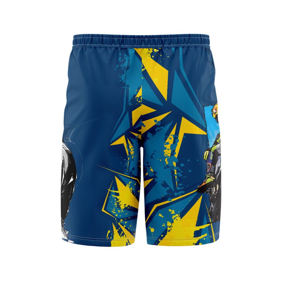 Football-shorts-back Sublimated Shorts Speed Demon 45 Graphic Racing Shorts in Navy Performance Shorts print pattern sublimated shorts polyester lycra all over print