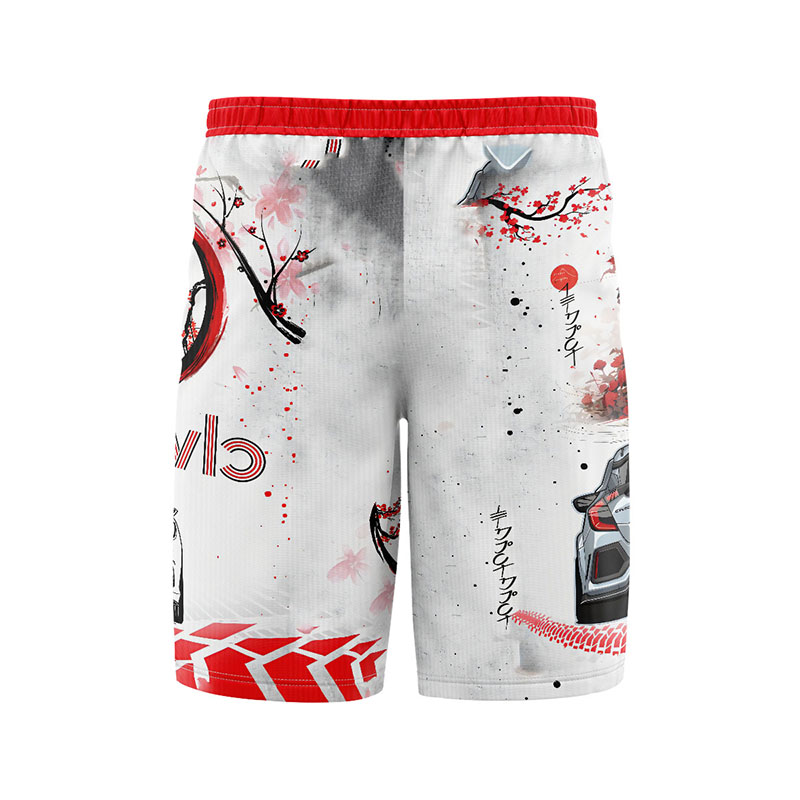 Football-shorts-back Sublimated Shorts Sakura Samurai Honda Type R Swim Shorts Performance Shorts print pattern sublimated shorts polyester lycra all over print