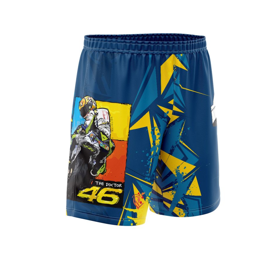 Football-shorts-front-halfside Sublimated Shorts Speed Demon 45 Graphic Racing Shorts in Navy Performance Shorts print pattern sublimated shorts polyester lycra all over print