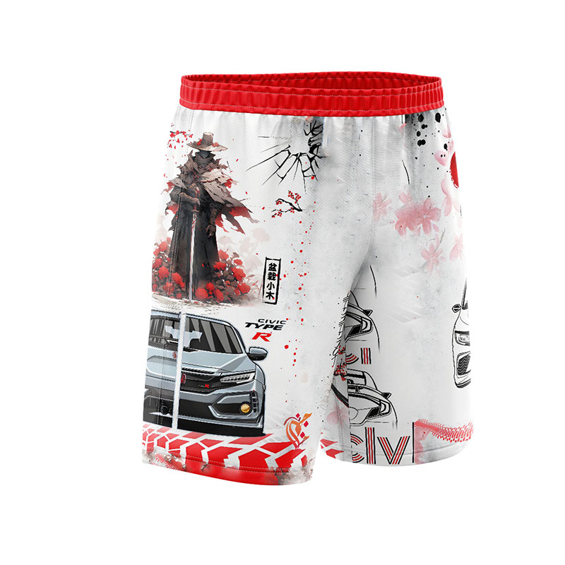 Football-shorts-front-halfside Sublimated Shorts Sakura Samurai Honda Type R Swim Shorts Performance Shorts print pattern sublimated shorts polyester lycra all over print