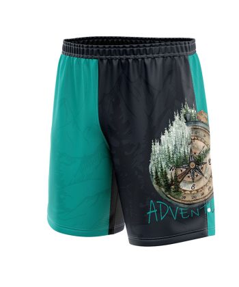 just ride - Neon Mythos Hyperreal ride Shorts with Teal Accents Performance Shorts print pattern sublimated shorts polyester lycra all over print