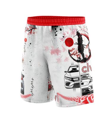 Sublimated Shorts Sakura Samurai Honda Type R Swim Shorts Performance Shorts print pattern sublimated shorts polyester lycra all over print