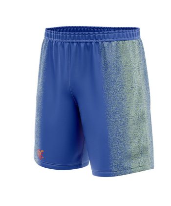 royal blue yellow abstract sublimated shorts polyester lycra all over print