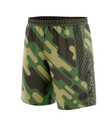 camo print pattern sublimated shorts polyester lycra all over print