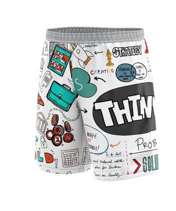 doodle think print pattern sublimated shorts polyester lycra all over print