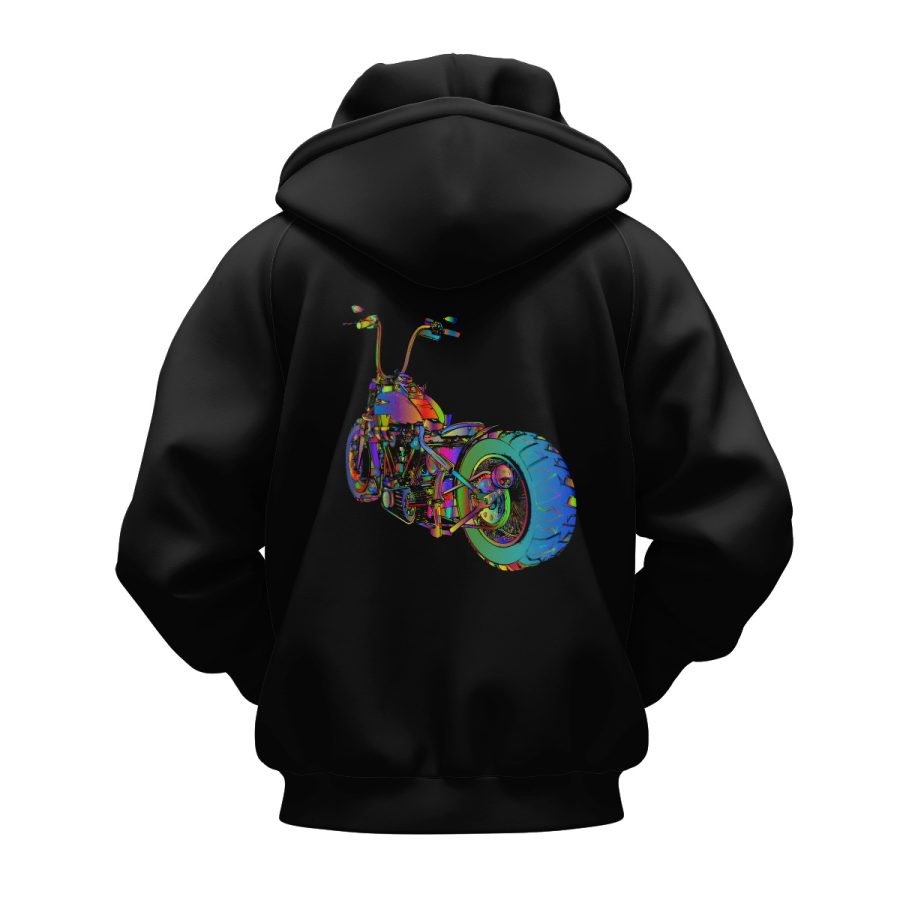 Psychedelic Chopper cruiser superbike heavy bike digital graphic Hoodies DTF Sticker all over print sublimated polo shirt