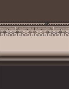 'The Indus' all over print sweatshirt featuring a geometric heritage pattern in earthy tones.