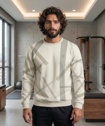 Minimalist Suéter all over print sweatshirt Super Saiyan Blue Pakistan sublimated pullover round neck male model front view