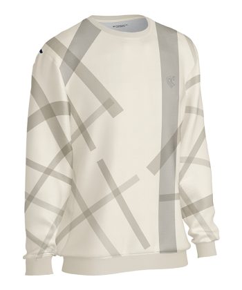 'The Suéter' all over print sweatshirt featuring a minimalist abstract plaid design Pakistan sublimated pullover round neck fleece full sleeve sublimation