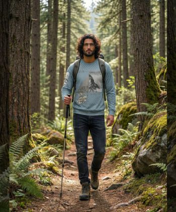 inner compass all over print sweatshirt race car schematic Pakistan sublimated pullover round neck male model front view