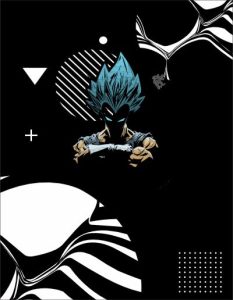 'The Prince' Vegeta all over print sweatshirt featuring Super Saiyan Blue.