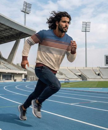 vertex all over print sweatshirt race car schematic Pakistan sublimated pullover round neck male model front view