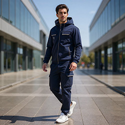 Side view of Mens Tracksuit with cargo pockets - Neo-Flex
