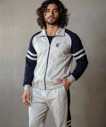 Man standing in the Admiral premium fleece Winter Tracksuit Pakistan.