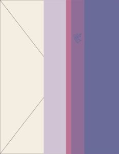 Front view of the Aniline Dry Fit Polo Shirt with vertical stripes in indigo, magenta, and cream.