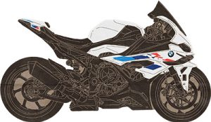 design of the S1000RR BMW Hoodie Pakistan showing the technical Tech specs design. 