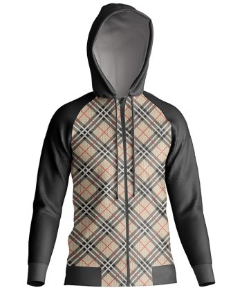 Front view of The Knightsbridge, a classic Plaid Hoodie Pakistan.