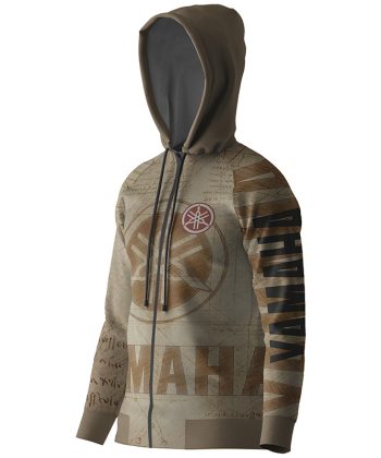 Side view of The VMAX Codex Yamaha Hoodie Pakistan showing the sleeve design.
