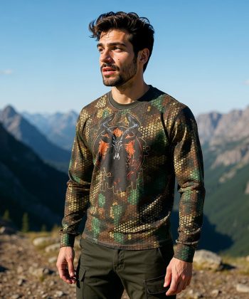 Markhor long sleeve shirt modern digital camouflage print Camo Shirt Pakistan sublimation all over print full sleeve tshirt