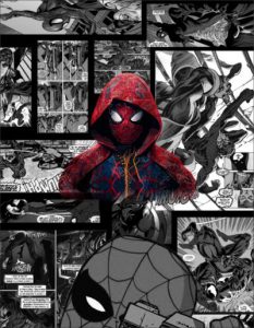 designof The Webslinger's Journal, a comic-style Hooded T-Shirt Pakistan.