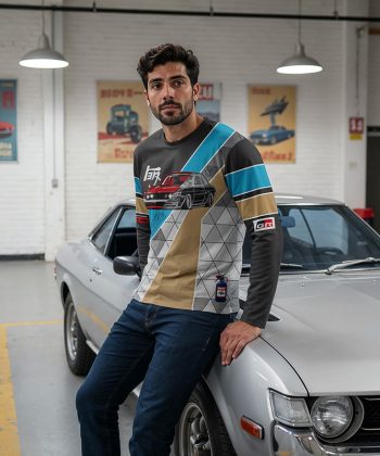 The Golden Era classic Toyota Celica blue Toyota Corolla KE70 Japanese text JDM Legends Shirt sublimation all over print full sleeve tshirt