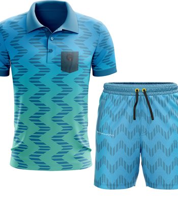 Front view of the Amplitude Men's Gym Set Pakistan (Polo and Shorts).