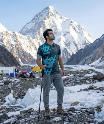 Halcyon Sublimated Polo Shirt men, back view, grey, cyan, yellow abstract tech-wear design dry-fit Lycra Mesh fabric all over print Half sleeve