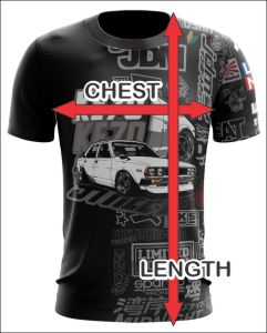 ICON size chart - Sublimated TShirt