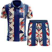 design of the Rift Men's Sportswear Set Pakistan (Polo and Shorts) with geometric design