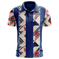 Rift Sublimated Polo Shirt for men, back view, showing the full geometric print design on 4-way stretch performance Lycra Mesh material.