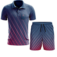 design of the Syzygy Men's Co-ord Set Pakistan (Polo and Shorts) with pink gradient