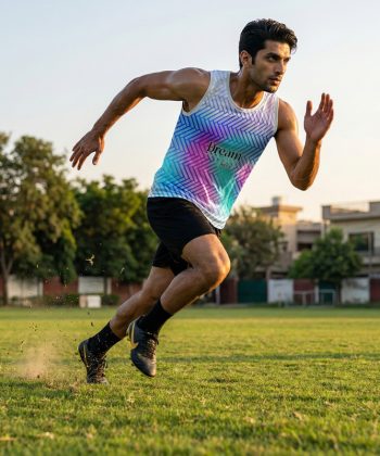 all over print sublimated lucid sleeveless shirt vest front view