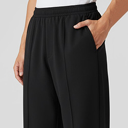 mens cotton terry trouser straight fit relaxed leg left side front closeup