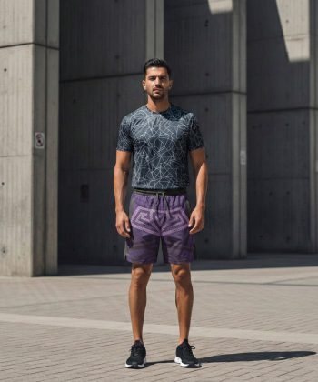 pakistan male model codex all over print sublimated leisure Football shorts front view