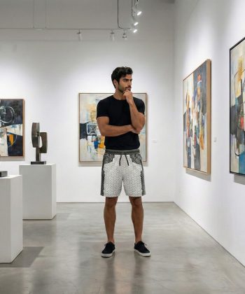 pakistan male model hex all over print sublimated leisure Football shorts front view