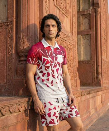 rupture sublimated polo shirt shorts twinset coord set pakistan male model front view