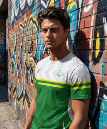 Heritage Green All Over Print Sports T-Shirt sublimated Half sleeve Front view