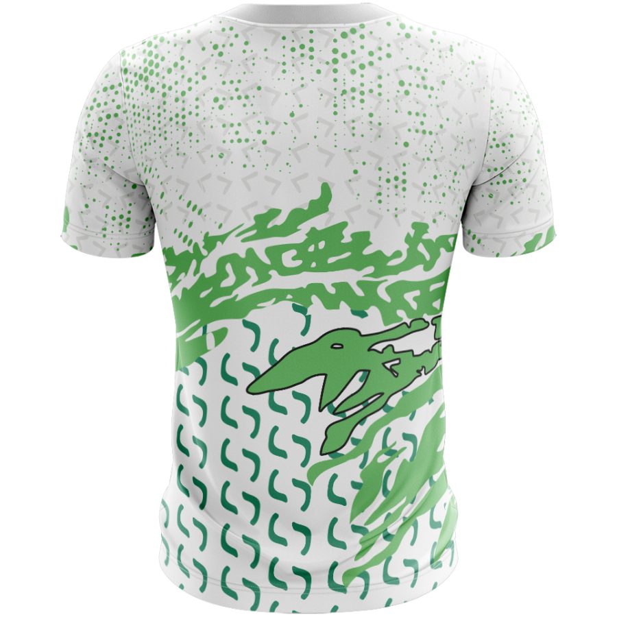 Hexa-Green All Over Print Sports T-Shirt sublimated Half sleeve back view