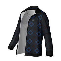 SMALL Classic Midnight Argyle Jacket all over print sublimated collar scuba side view