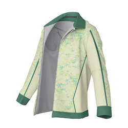 SMALL Eucalyptus Sports Jacket Zip Collar all over print sublimated zipper side view