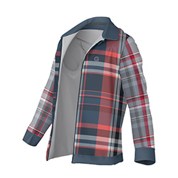SMALL Hybrid Tartan Jacket all over print sublimated collar scuba side view