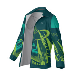 SMALL Meteor Sports Jacket Zip Collar all over print sublimated zipper side view