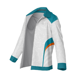 SMALL Miami Sports Jacket Zip Collar all over print sublimated zipper side view