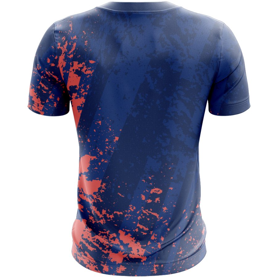 Splatter Strike All Over Print Sports T-Shirt sublimated Half sleeve back view