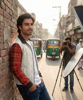 pakistan male model heritage fusion Zip Collar Classic all over print sublimated hoodie zipper side view