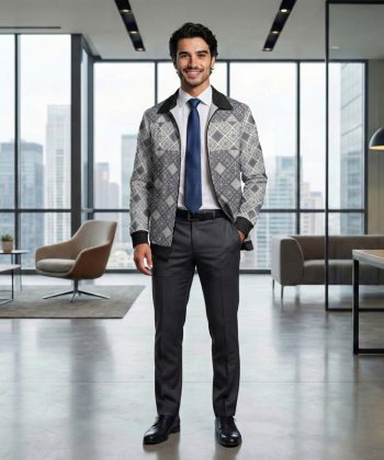 pakistan male model kaleidoscope Zip Collar Classic all over print sublimated hoodie zipper front view