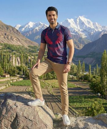 Host Sublimated Polo Shirt men, front view, aggressive red graphic design navy blue 4-way stretch performance Lycra Mesh material all over print Half sleeve