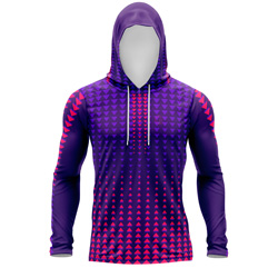 All Over Print Fuchsia Hooded T-Shirt