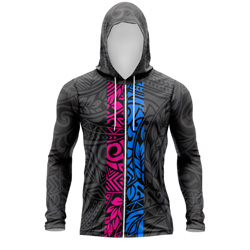 All Over Print Haka Hooded T-Shirt – Slim Fit Lycra Mesh